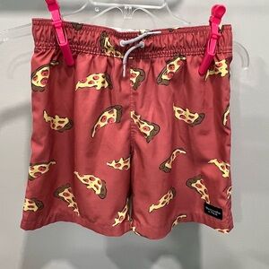 Abercrombie Kids Boys Swim Trunks Size 9/10 Pizza Print Above The Knee Shorts